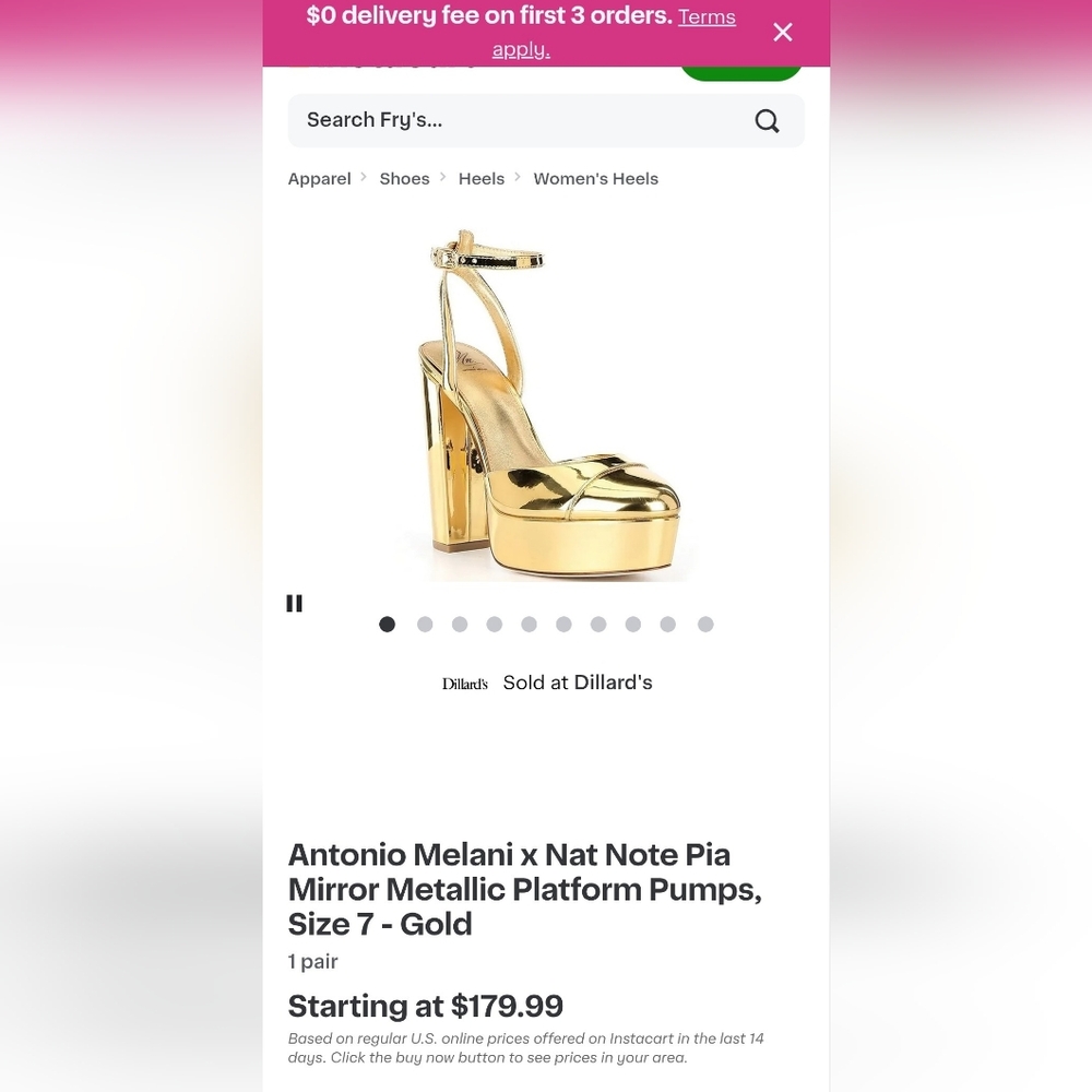 Antonio Melani x Nat Note Pia Mirror Metallic Platform Pumps. Gold  (Size 9) - Picture 15 of 15